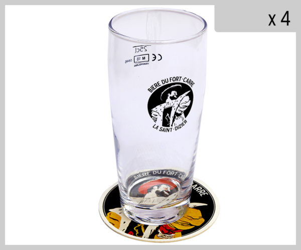 4 verres sérigraphiés "Bière du Fort-Carré"