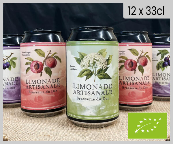 Limonades artisanales BIO - carton mix de 4 canettes de chaque en 33cl